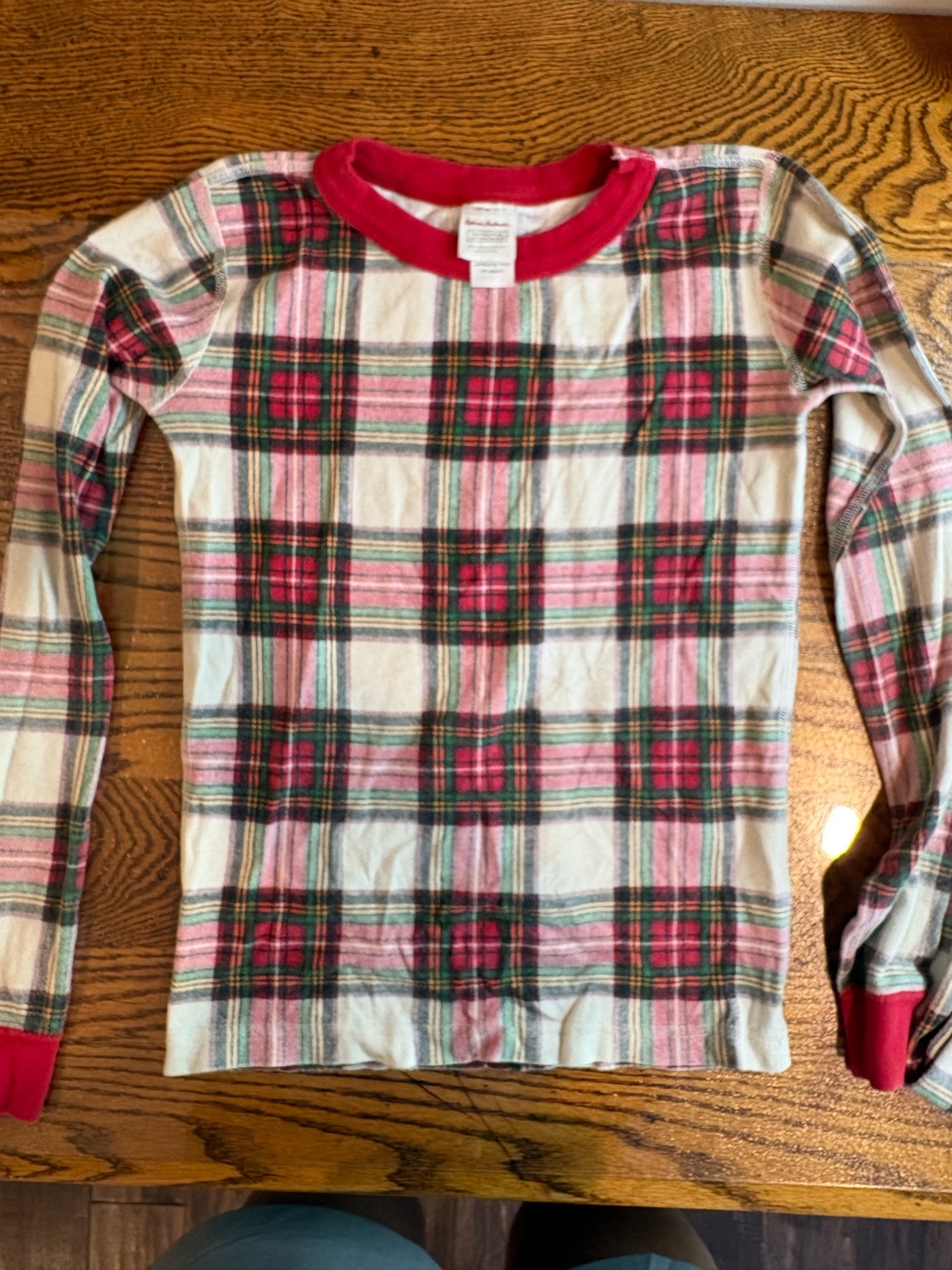 Hanna Andersson Red Pink Green Plaid Long-Sleeve Pajama Set